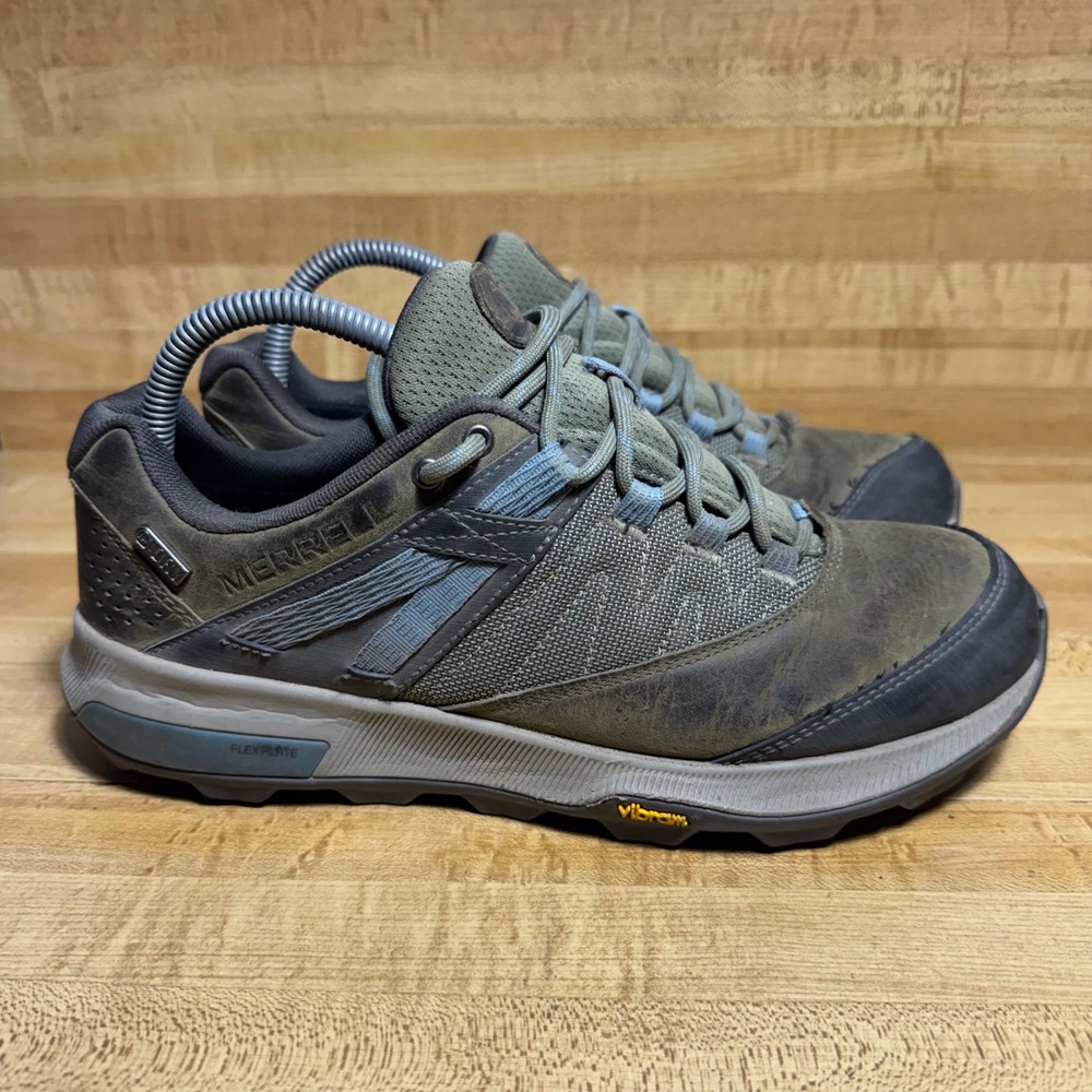 Merrell Zion Waterproof Hiking Shoes Womens 9 Olive Brown Vibram‎ J18804